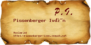 Pissenberger Iván névjegykártya
